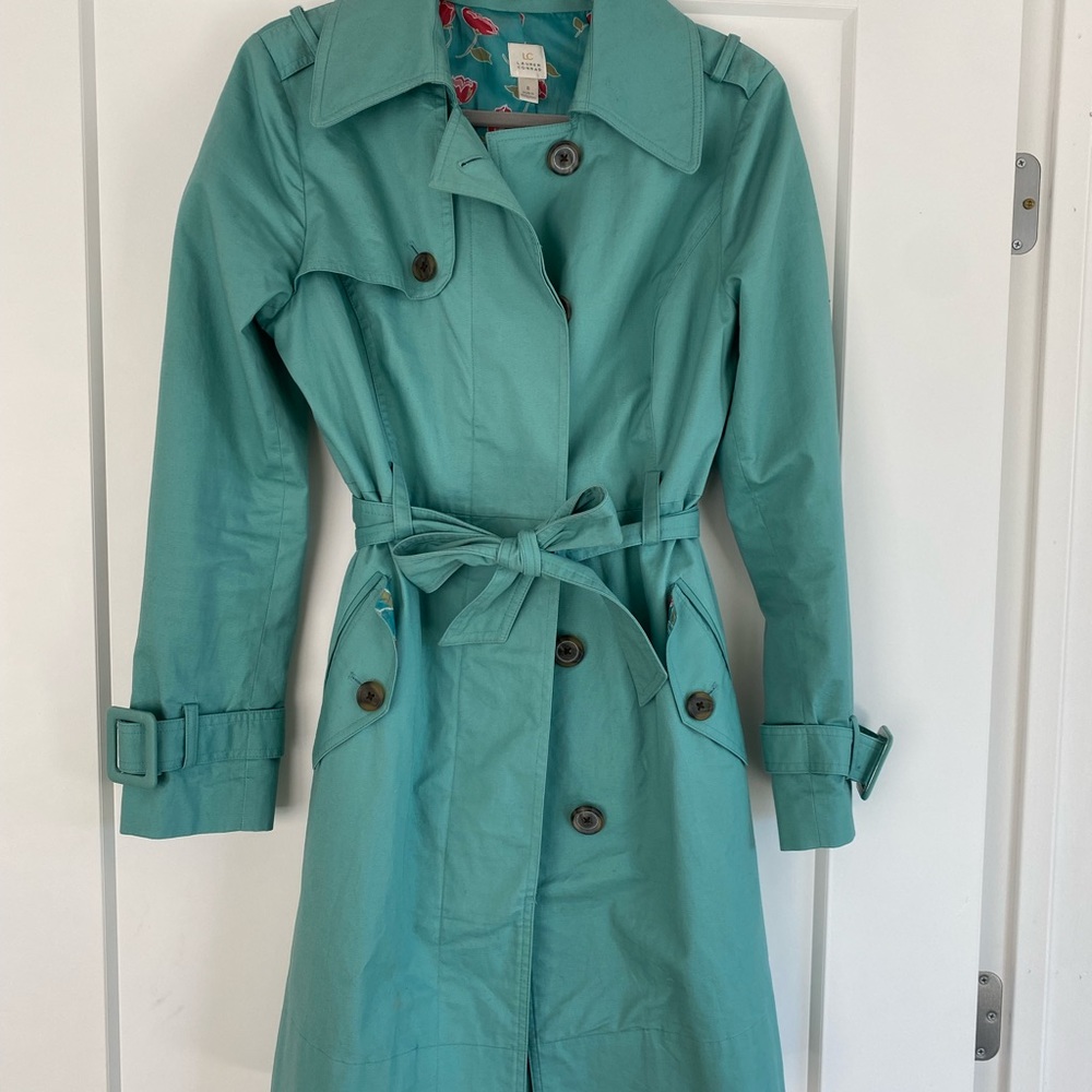 Lauren Conrad Teal Trench Coat
